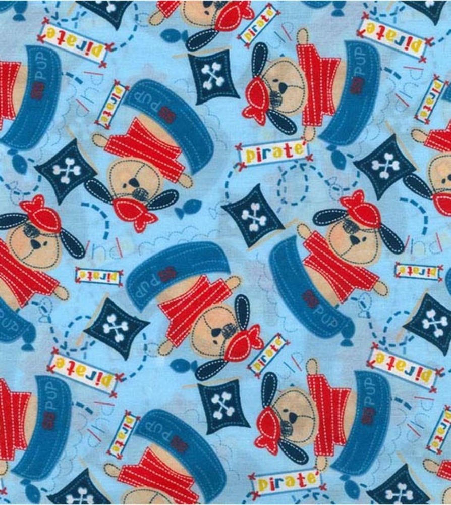 Printed Polycotton Craft Fabric Material – SAILOR PUP