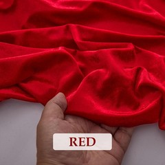 Red 60 Inch Wide Stretch Velvet Fabric 5 Yards Soft Velvet Fabric by the Yard