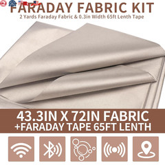 Faraday Fabric (43″w × 108″l Fabric + 300″l Tape), Emp Proof Grade