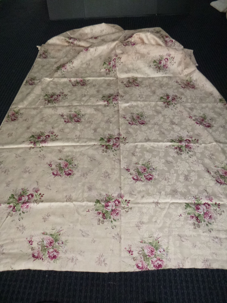 Cotton Fabric Yuwa Live Life Peachy W/ Pink Roses 44×4.33 yds Daido Maruta Japan