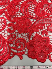 Maggie RED Guipure Venice Heavy Lace Fabric by the Yard – 10019