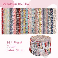 Jelly Roll Fabric Strips Quilting 36 Strips 2.46×39.37 Inch Assorted Bundle