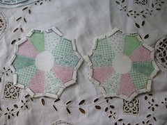 Crafts Cotton Christmas Fabric Appliques, Ornaments Doubles x8 Singles x2 1980’s