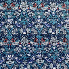 William Morris Strawberry Thief Painted Cotton Fabric for Sewing DIY BTHY 57″