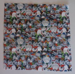 Group E – Fabric Cotton 1 Piece 10 1/2″ L x 10 1/4″ W – Cats with Red Collars