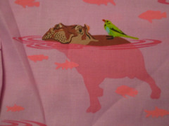 Tula Pink Cotton Fabric 1 Fat Quarter My Hippos Don’t Lie on Pink 18″ x 21