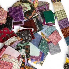 VTG 2 Inch Craft Fabric Squares Mixed Scrap Quilt Pieces Junk Journal Crafting