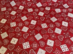 Cotton Fabric Cute Flower Heart Bandana 44”x 36”By Cranston print work 00