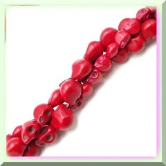 Turquoise Skull Beads with Red Magnesite 6-12mm