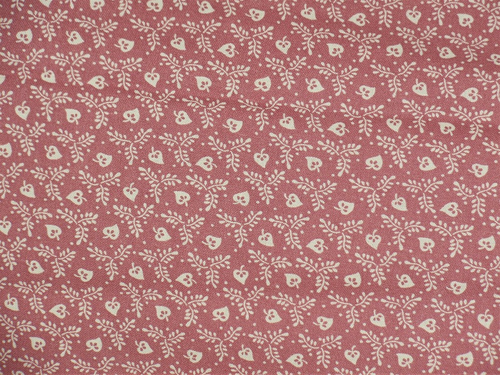 Fabric Traditions 1990 Vintage quilting Cotton fabric white stems on mauve