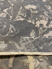 VTG Antique French Cherubs Damask Jacquard Interiors Fabric ~ Sage Olive Rare