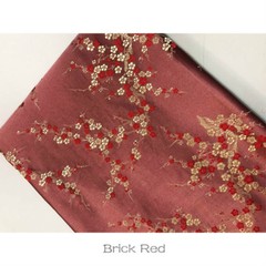 Chinese Damask Fabric Plum Blossom Faux Silk Jacquard Brocade Cloths By Metre