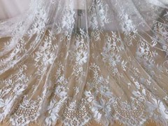 Chantilly Lace Soft Wedding Lace Fabric Scalloped Trim Lace Tops Bridal Dress