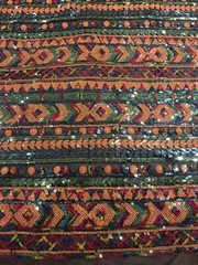 Multicolor 2way stretch sequin Lace fabric 50” Width Sold By The Yard