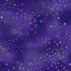 Laurel Burch Basics GLITTER Dark PURPLE Gold Metallic Fabric By the FQ – 1/4 YD