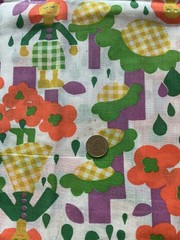 FABRIC / yardage polyester, synthetic, cotton? 2 pieces colorful