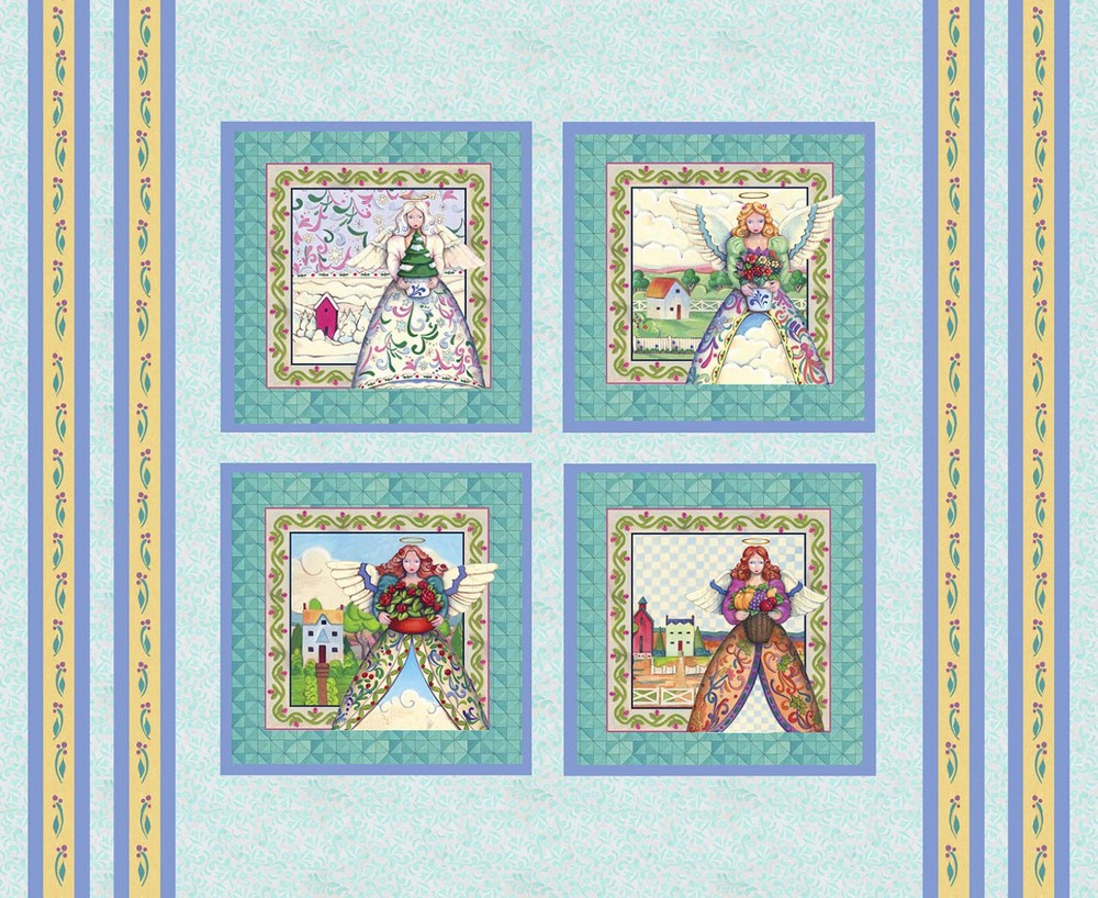 Christmas Fabric Jim Shore Angel Religious Heaven Holiday CP61505 34″ Panel