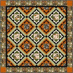 Lumin/White Owl – Dark Academia – Scrolls And Webs – Dark Pumpkin, Fabric BTY