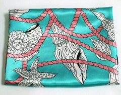 By Yard Conch Pattern Satin Fabric Lining Dolls Diy Handmade Scarf Material