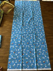 Snoopy Woodstock Peanuts Comics Characters Dogbowl Fabric Print: 19 1/2” x 43”