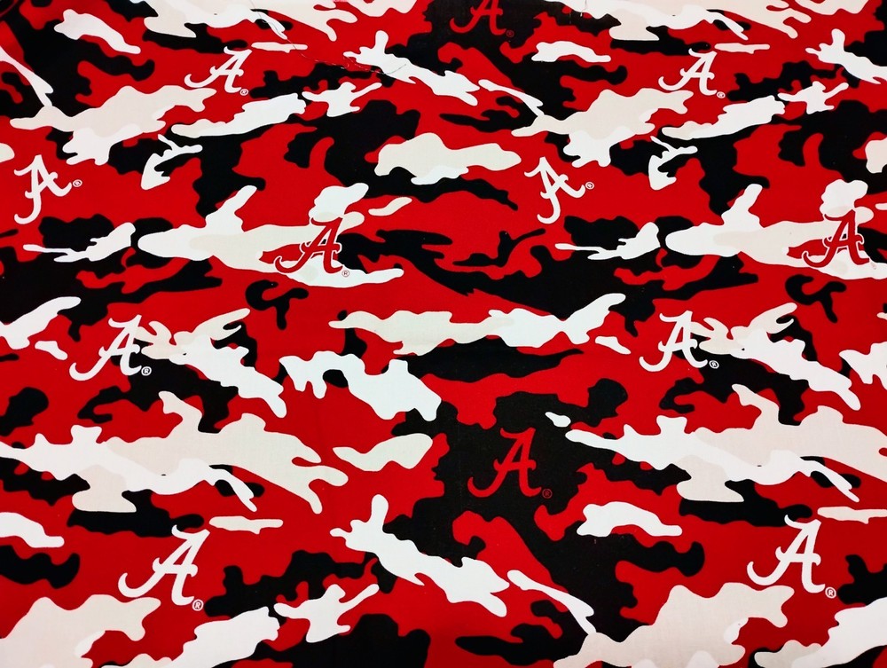 Alabama Crimson Tide Camo Fabric Camouflage 1 YARD