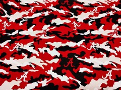 Alabama Crimson Tide Camo Fabric Camouflage 1 YARD