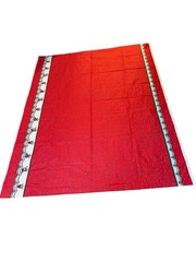 Christmas Holly Border Print Cotton Fabric Red White 46×44 Craft Quilt BTY