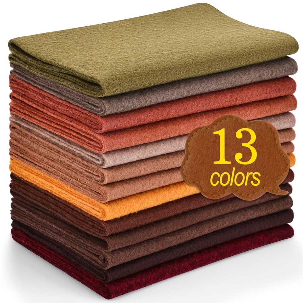 Soft Felt Fabric Sheets 13 Rolls Assorted Dark Brown Craft Sewing Pack