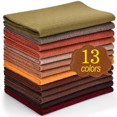 Soft Felt Fabric Sheets 13 Rolls Assorted Dark Brown Craft Sewing Pack