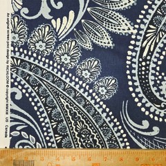 Navondari in Denim BTY Richloom 100% Cotton 54″ Wide Paisley Navy