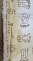 Harry Potter Hogwarts Houses Letters Beige Camelot Fabric 100% Cotton 1 Yard