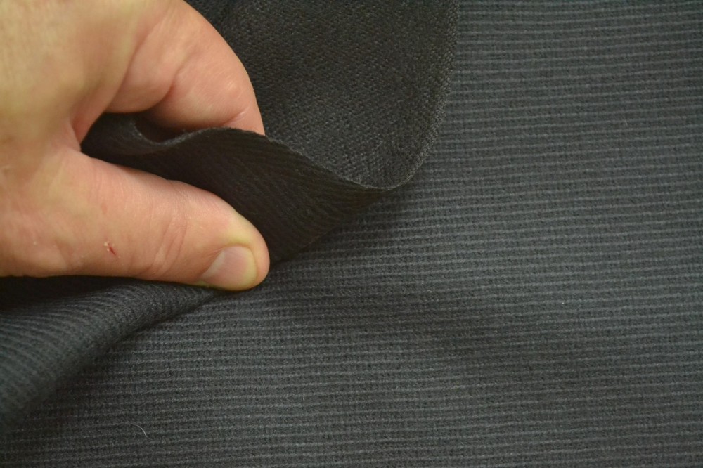 24″ Long x 60″ Wide, Navy Diagonal Stripes on Navy Mid-Weight Wool, M6760