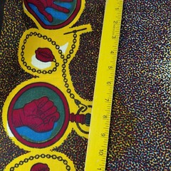 African Fabric Ankara Hands Clock Watch Red Brown Gold Green Blue 108×45″