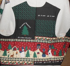 PEACE IN THE COUNTRY SPRING INDUSTRIES WINTER FABRIC PANEL VEST CHRISTMAS SNOW