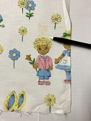 Vtg Nursery Animals Fabric 48 L x 36 W Cat Horse Bunny Lamb Bear Elephant Doll
