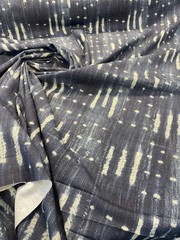 Navy Blue Sikasso Painting Fabric Cotton Drapery Upholstery by the yard