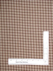 Homespun Rustic Woven Fabric Cotton Plaid Check Brown Cream RW0738 By The Yard