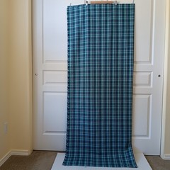 Teal Blue And Navy Plaid Cotton Woven Fabric 2yd x 59″