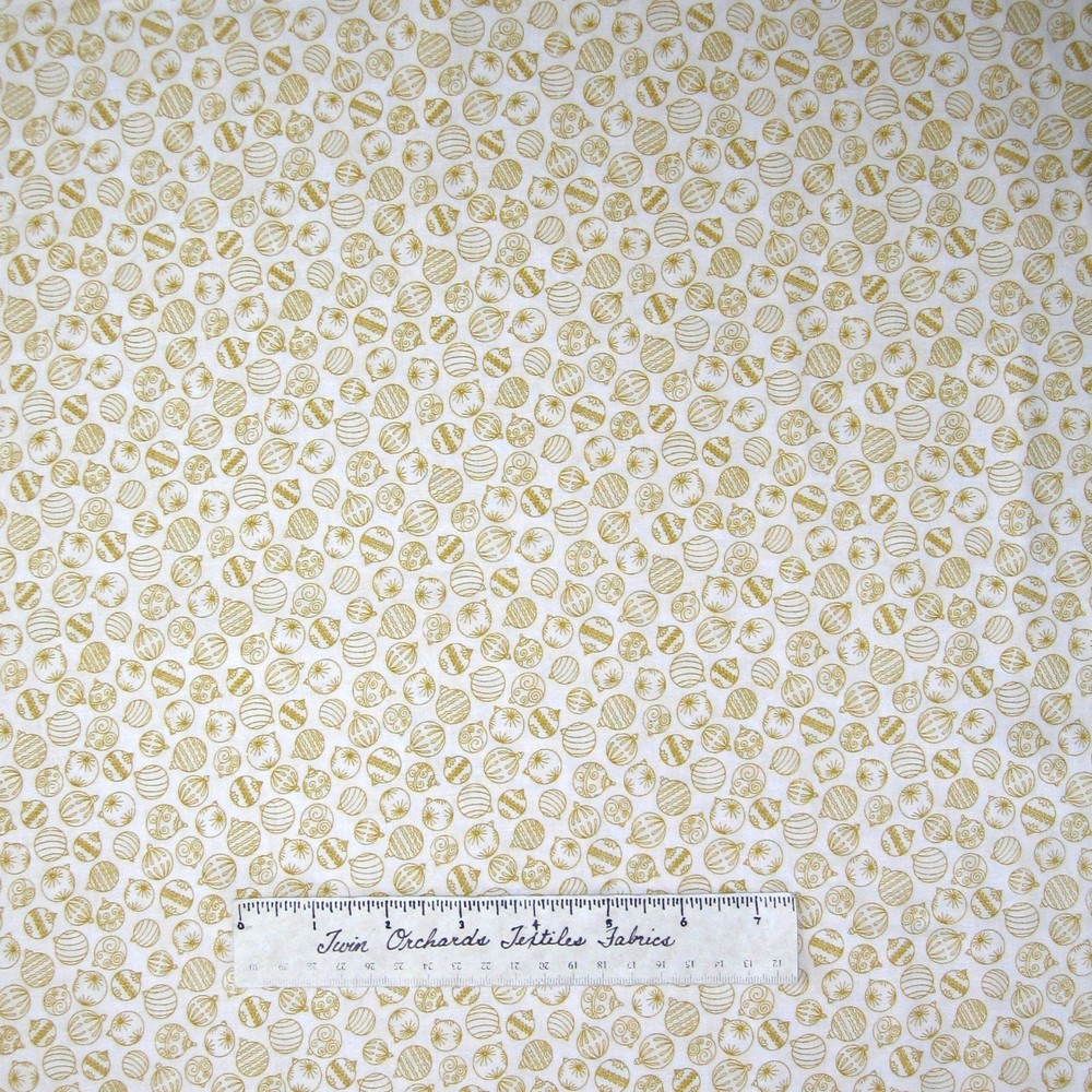 Christmas Fabric – Holiday Accents Tonal Cream Bulbs Ornaments – RJR YARD