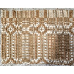Antique Coverlet Piece Craft Warn Nutmeg Color Woven Fall Crafting