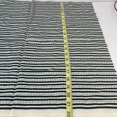 Vintage 1990 Fabric Traditions Green and Floral Stripe HALF YARD Remnant 23″x44″