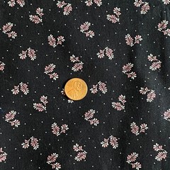 BTY Vintage Ditsy Flourish Fabric Black Cotton Print Springs Industries