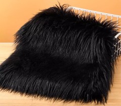 10″ X 20″ Inches Black Faux Fur Fabric Square Patches for 10 x 20 Inch,