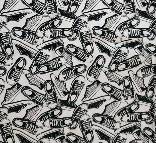 43″x60″ Sneaker Low Top Converse Sneaker Shoes 100% Cotton Fabric Black & White