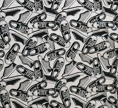 43″x60″ Sneaker Low Top Converse Sneaker Shoes 100% Cotton Fabric Black & White