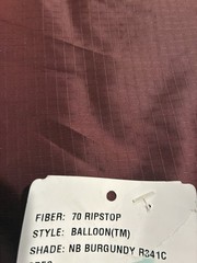70 Denier Ripstop Nylon DWR Coated By The Yard – Burgundy 1.3 OZ. 58”Wide.