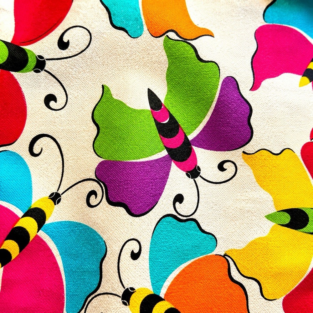 Colorful Butterfly Fabric 28×24 Home Decor Upholstery Weight Bright