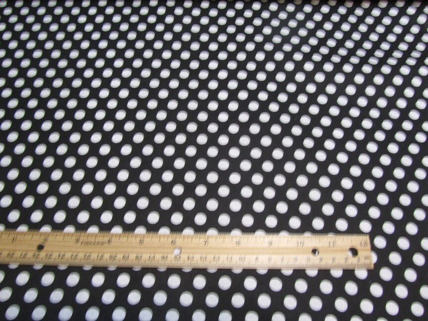 2 Yards Black With Big White Dots Flannel Fabric