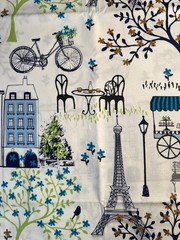 Fabric – OOP Waverly French Paris City Scene Cafe Culture Toile De Jouy Sold BTY