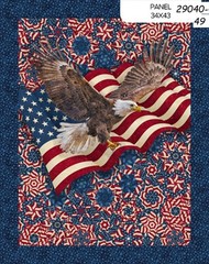 Stars & Stripes Patriotic cotton fabric Northcott 29050-24 Red Stars on Red